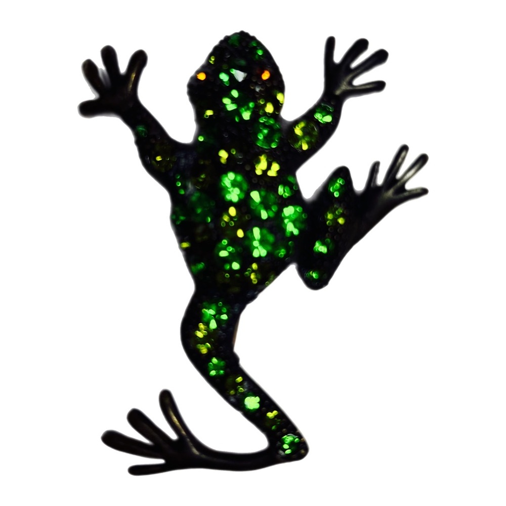 Rhinestone Frog Brooch, Pin, Pendant 2-3/4 inches.  VINTAGE